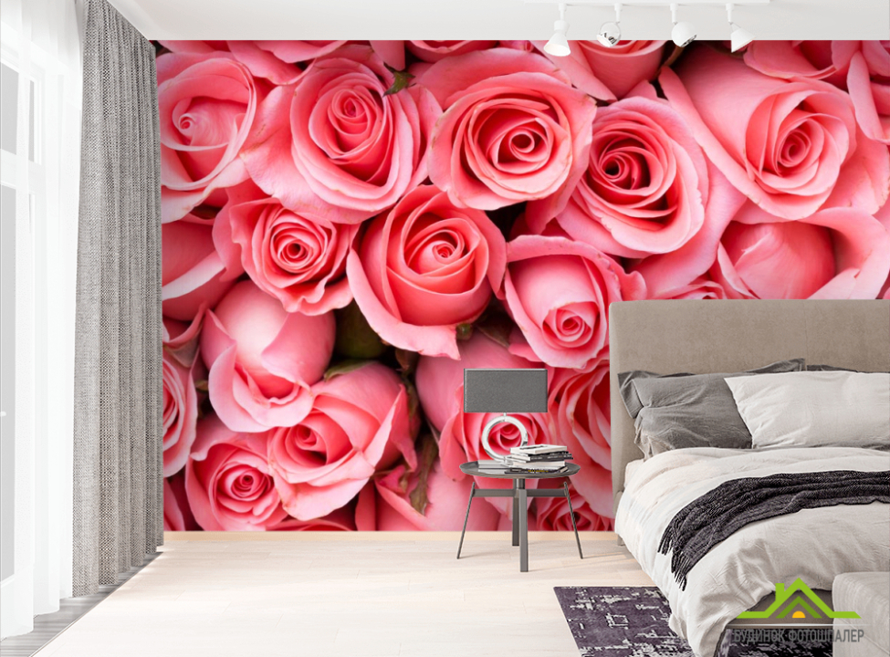 выбрать Фотообои яркие розовые розы Фотообои Розы на стену