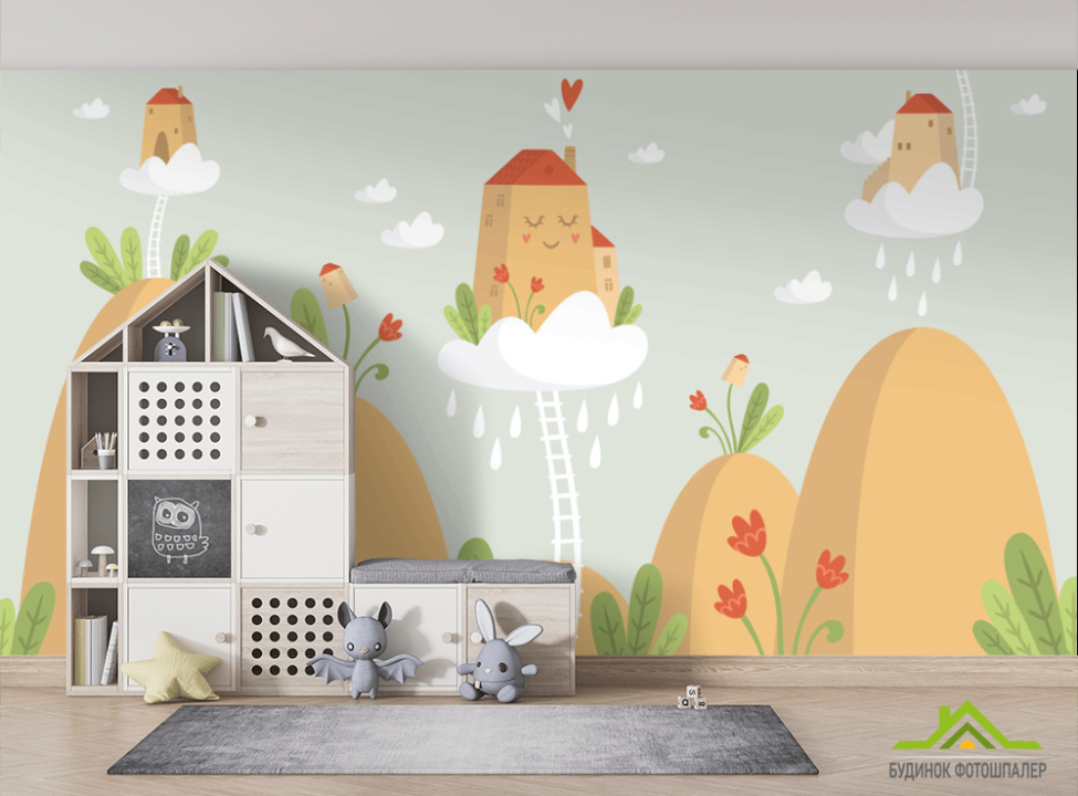 выбрать Фотошпалери Будиночки з драбинами Фотошпалери Little kids на стіну