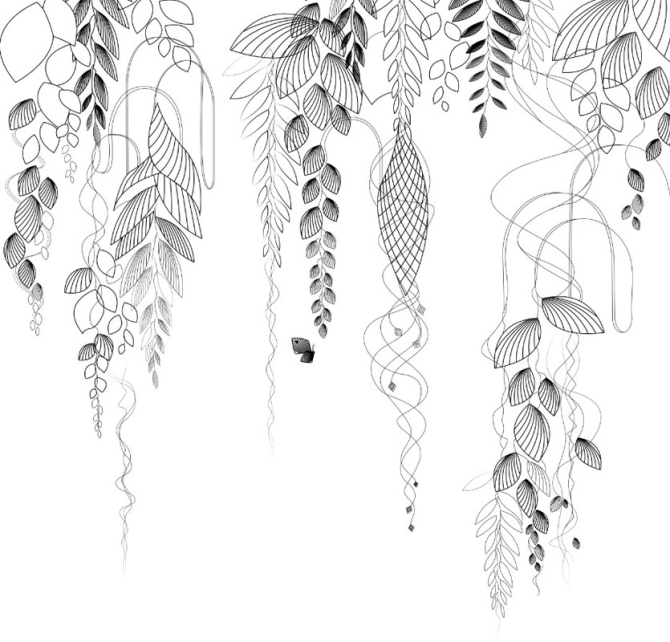 Фотообои листья с потолка