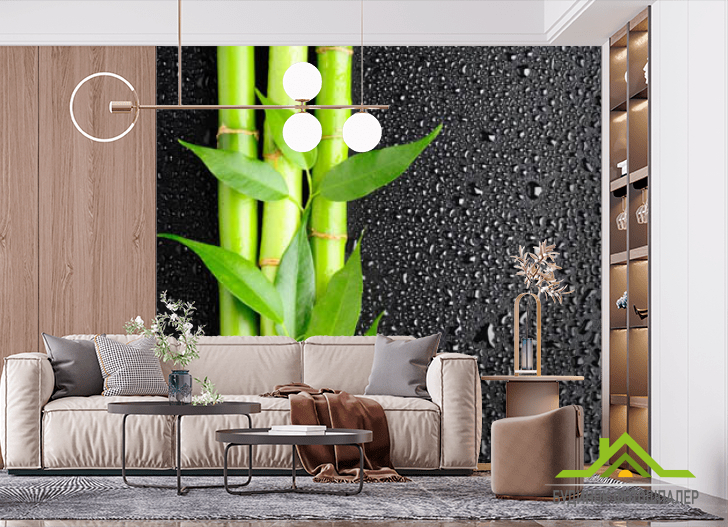Фотошпалери Бамбук з краплями