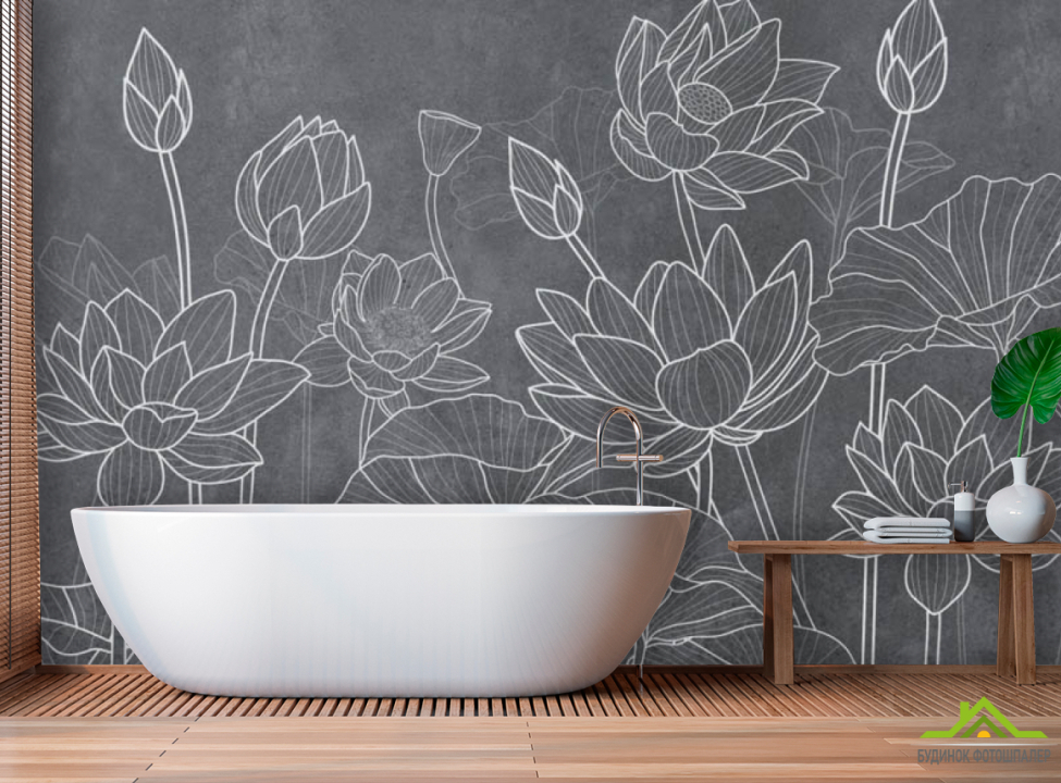 выбрать Фотообои Векторные лотосы Фотообои в ванную на стену