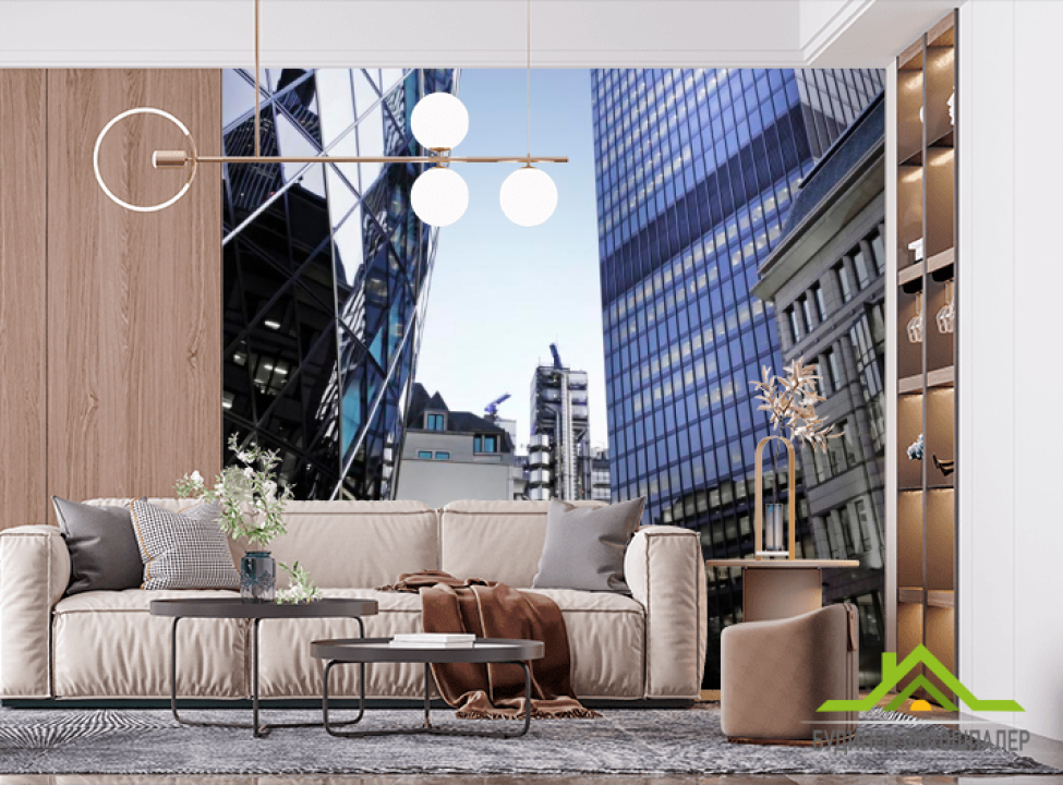 выбрать Фотошпалери Скляні висотки Фотошпалери Сучасний місто на стіну