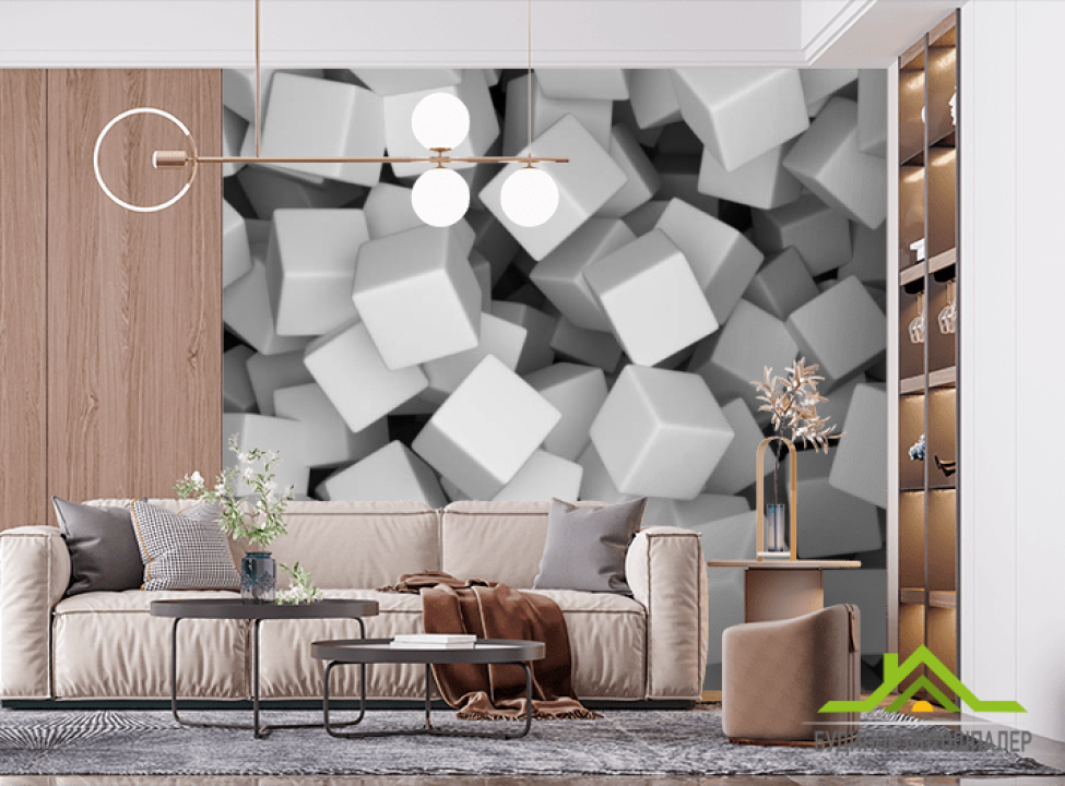 выбрать Фотообои серые кубы Фотообои разные на стену