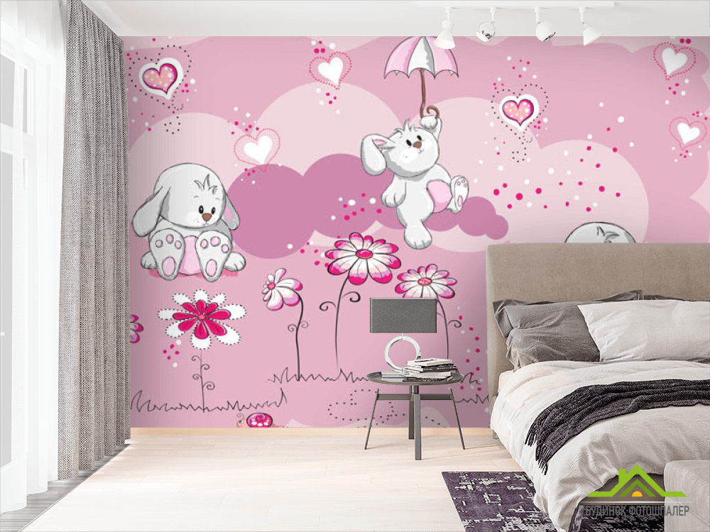 Фотошпалери іграшкові зайчики