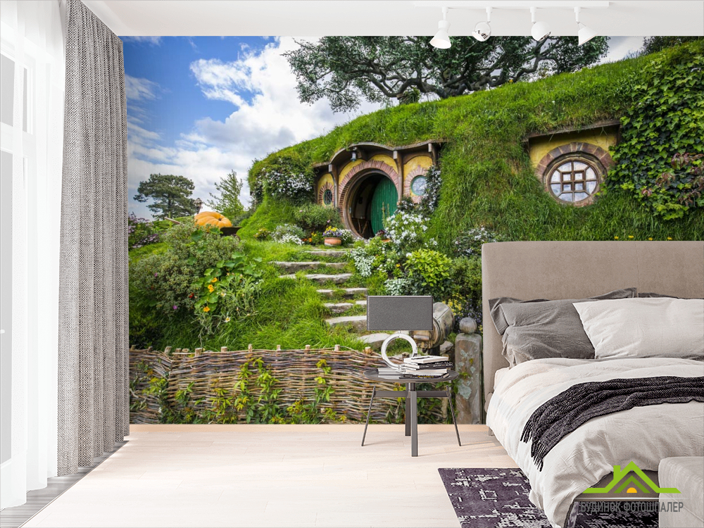 Фотообои домик в холме