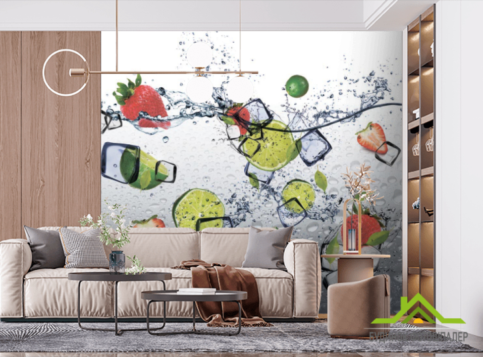 выбрать Фотообои Фрукты со льдом 3D фотообои расширяющие пространство на стену
