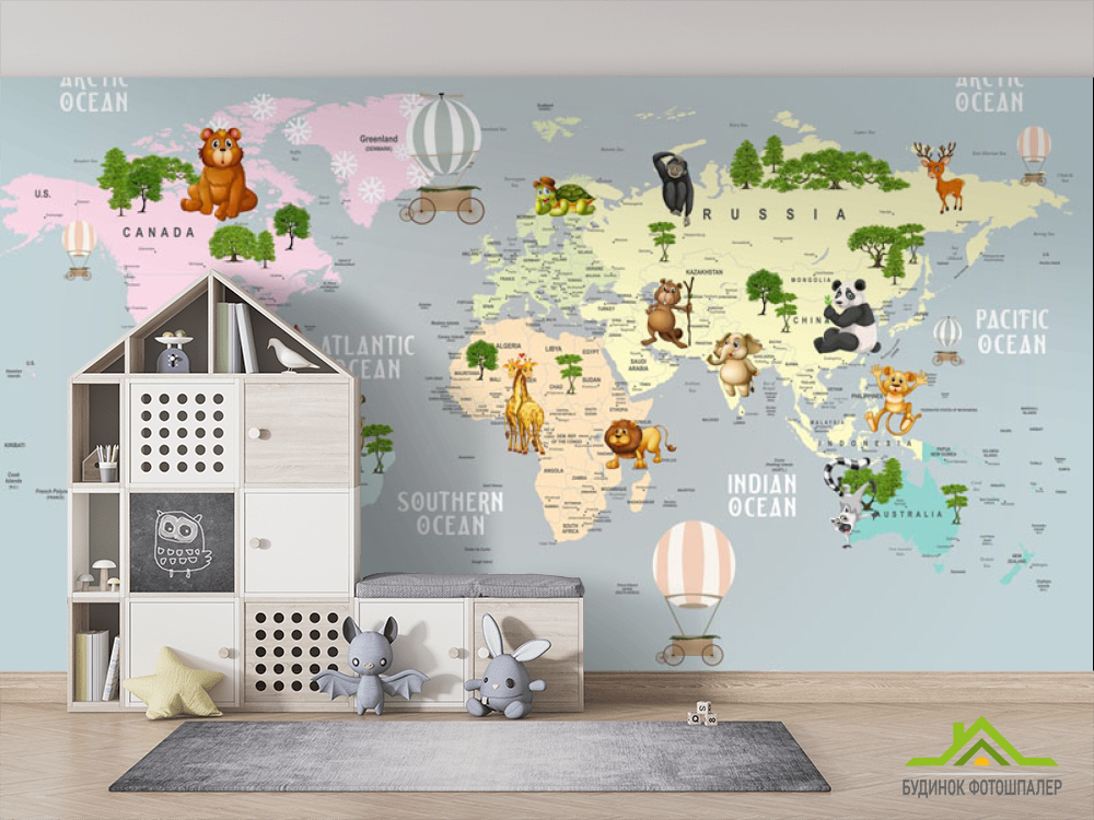 Фотошпалери Карта дитяча для хлопчика