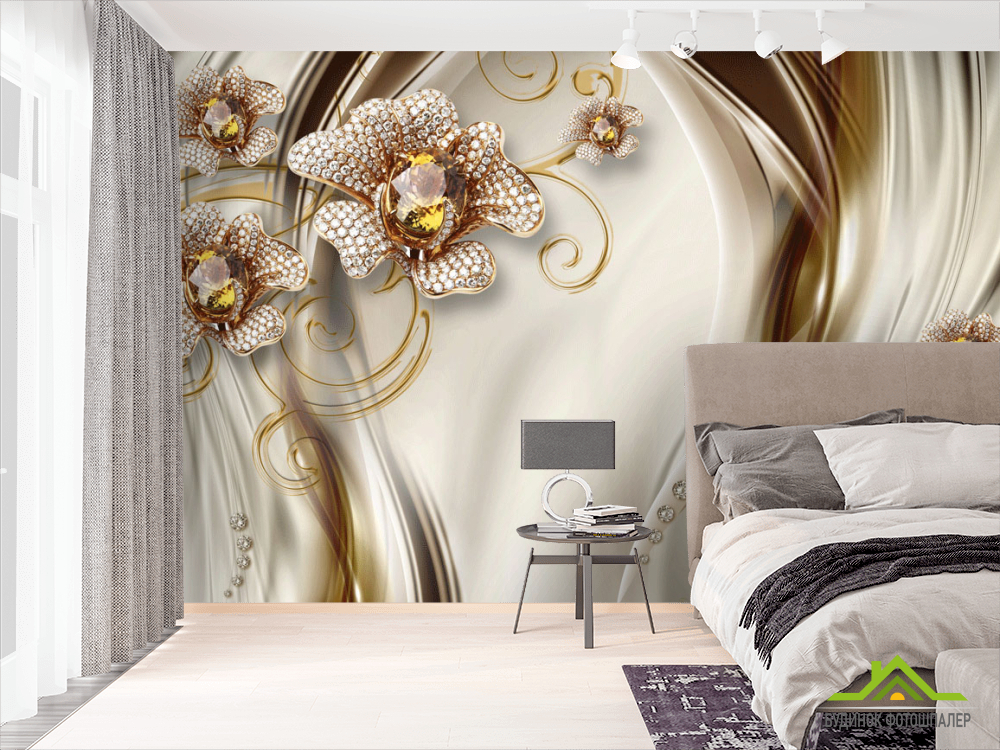 Фотошпалери Золоті брошки 3д