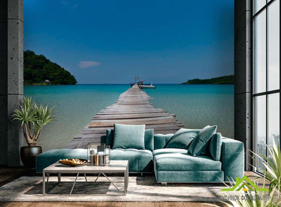 выбрать Фотообои Длинный причал Фотообои Причал на стену