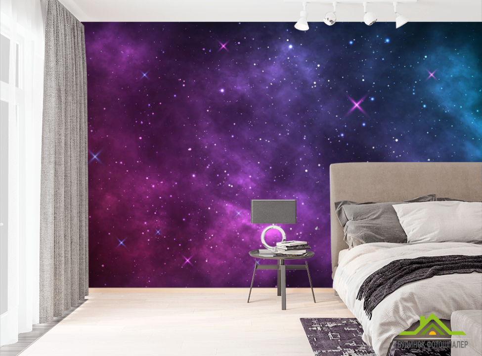 выбрать Фотошпалери фіолетове зоряне небо Фотошпалери Космос на стіну