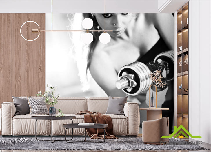 Фотообои Девушка с гантелями