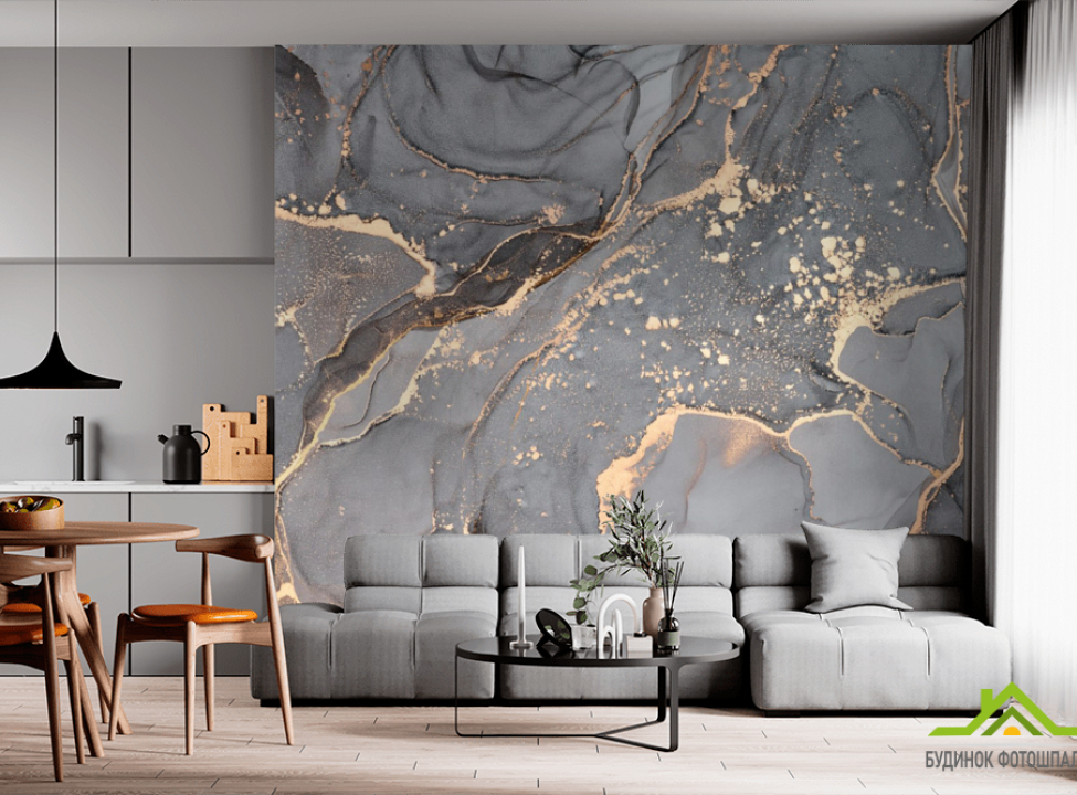 выбрать Фотообои серый мрамор Фотообои с золочением на стену