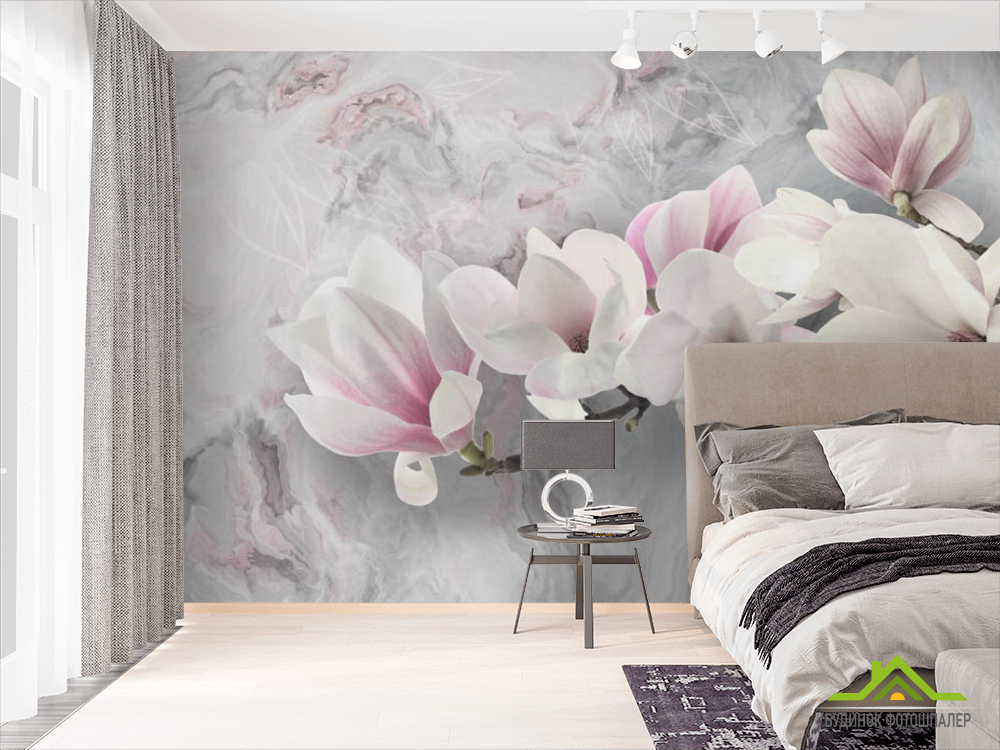Фотошпалери рожева Магнолія