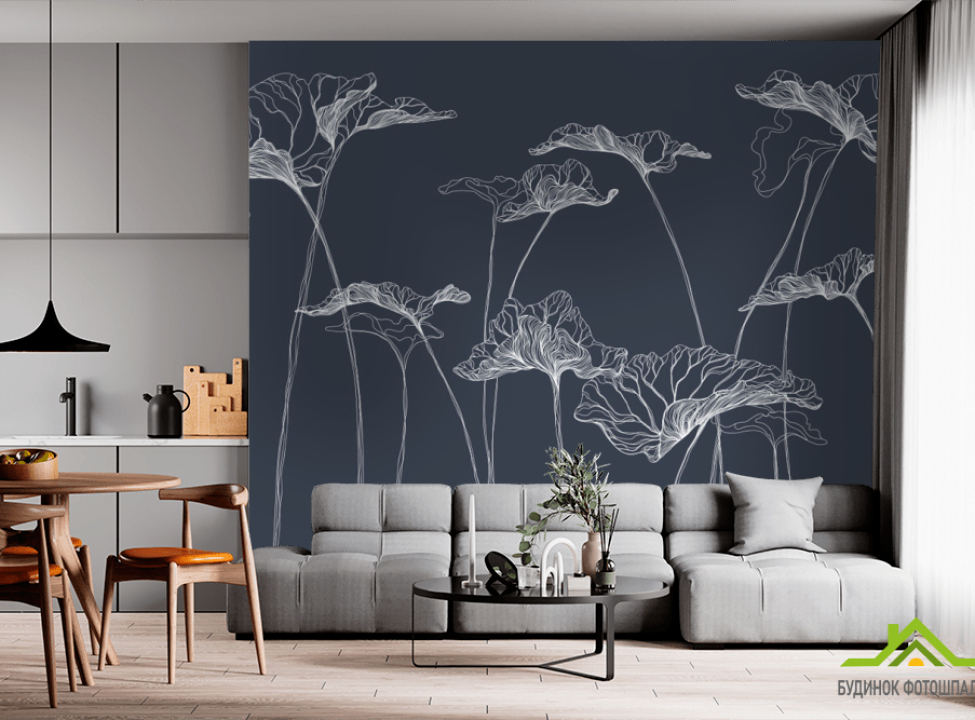 выбрать Фотообои цветы линии Фотообои простые линии на стену