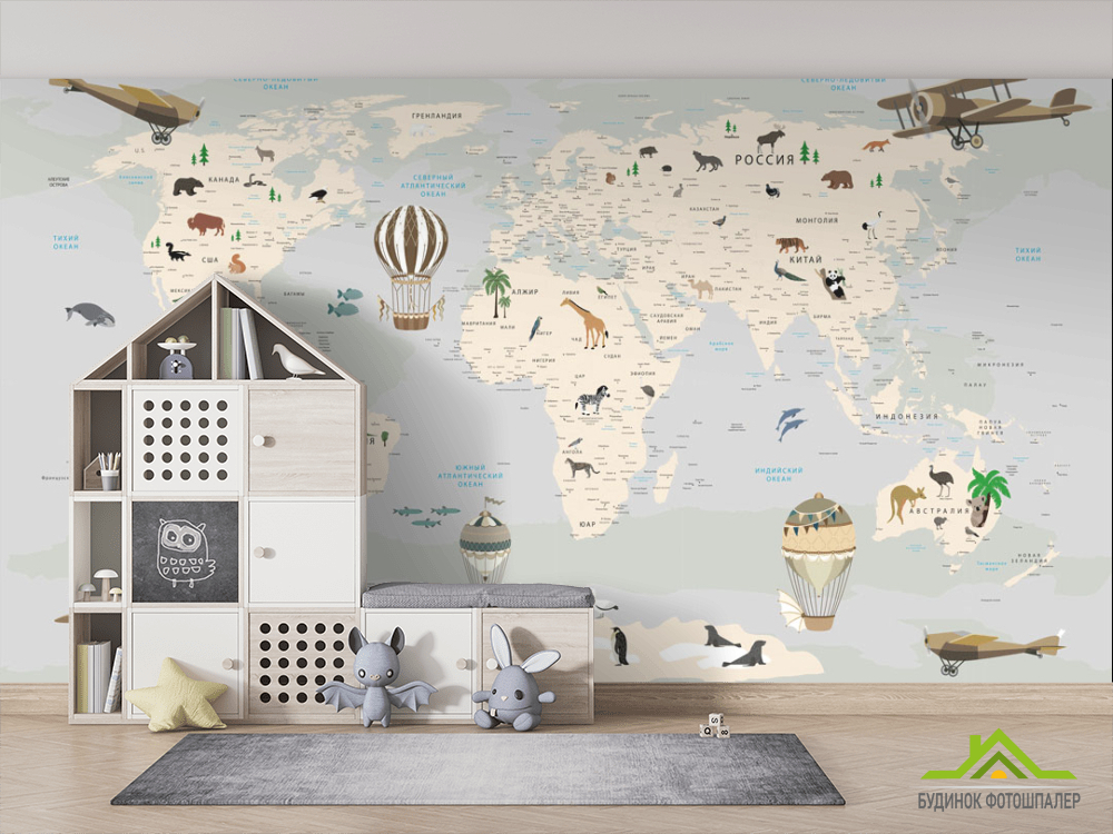 Шпалери в дитячу Карта