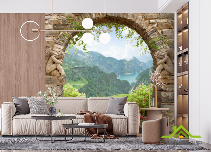Фотошпалери Фреска з видом на гори