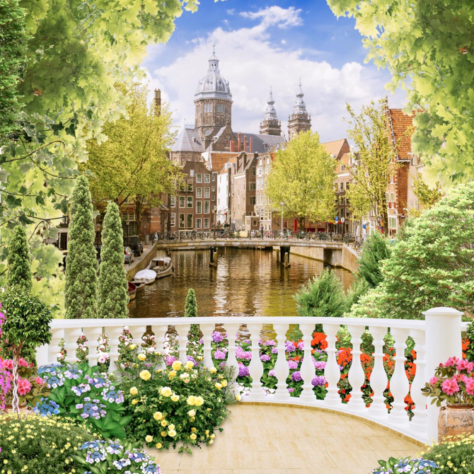 Фотошпалери вид на замок з балкона