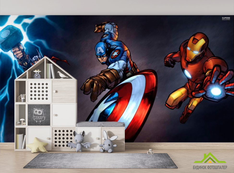 выбрать Фотообои Бой Мстителей Фотообои Мстители на стену