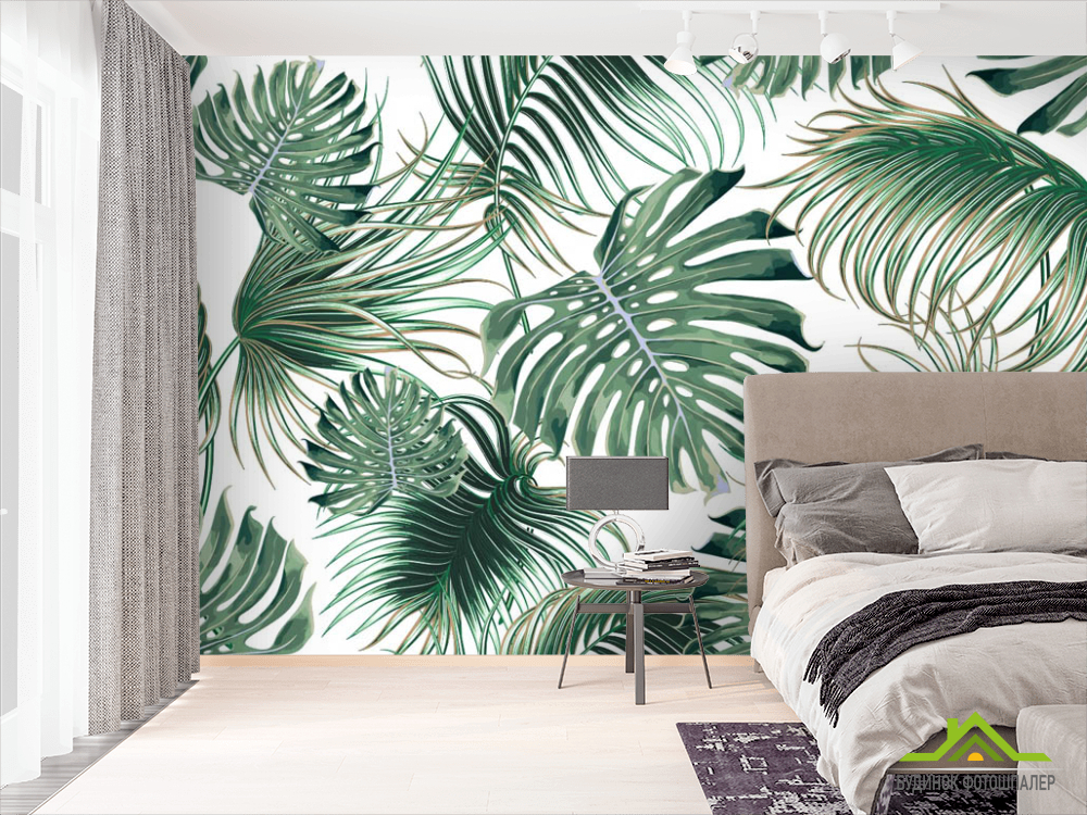 Фотошпалери мікс пальми і монстери