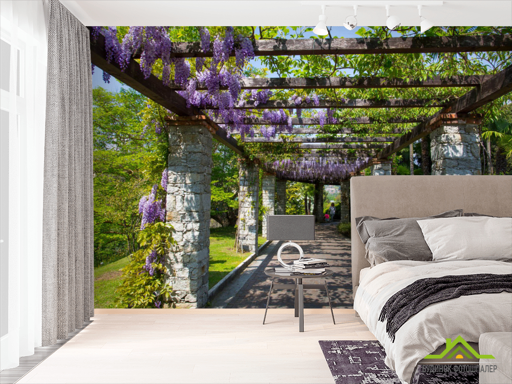 Фотообои Арка с глицинией