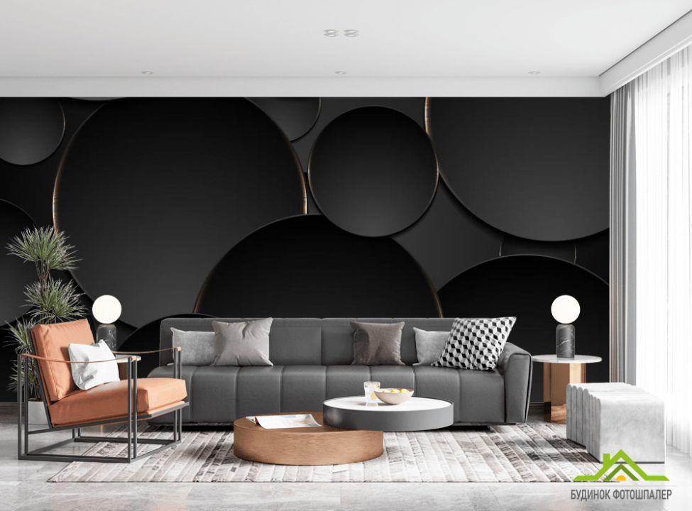 выбрать Фотообои черные круги Фотообои Хай Тек на стену