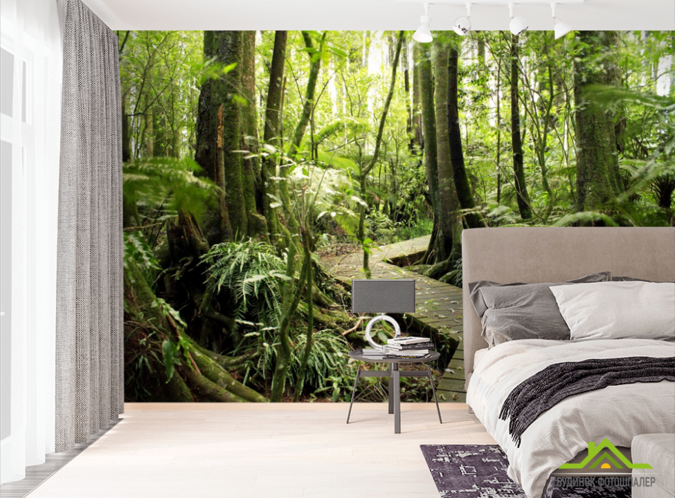 выбрать Фотошпалери дерев'яна доріжка в лісі Фотошпалери Природа на стіну