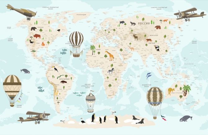 Шпалери в дитячу Карта