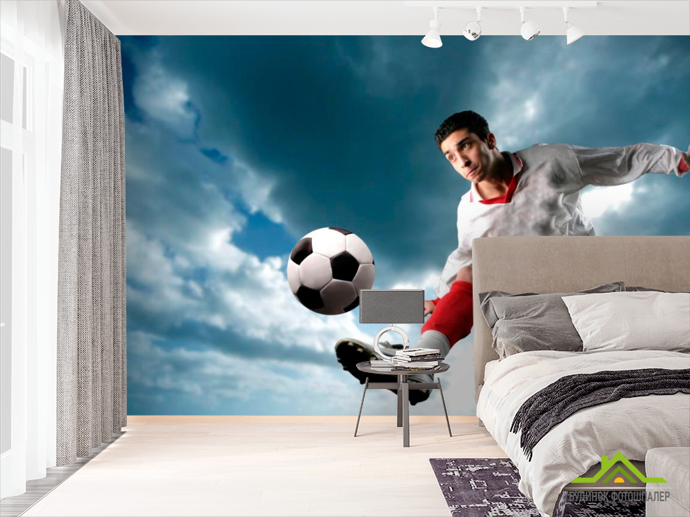 Фотошпалери Футболіст з м'ячем