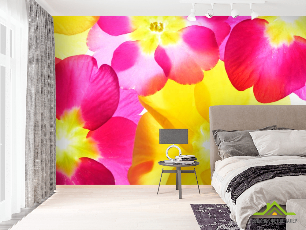 Фотообои Розово-желтые цветы
