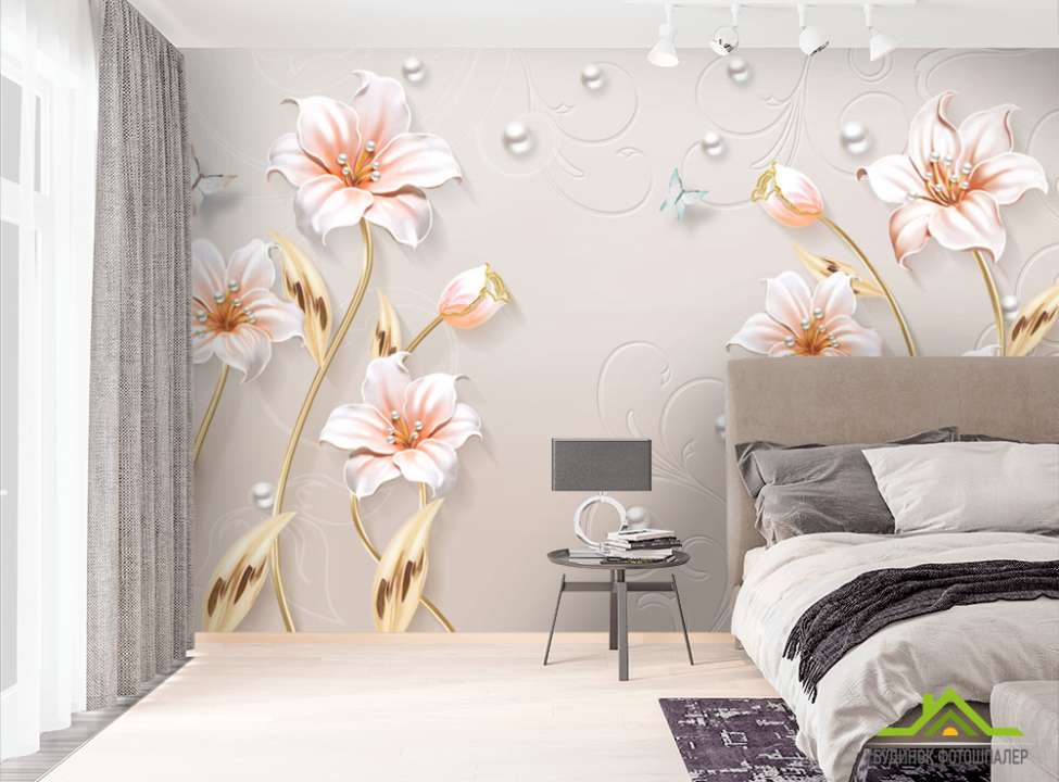 выбрать Фотообои Лиллии барельеф Фотообои 3Д барельеф на стену