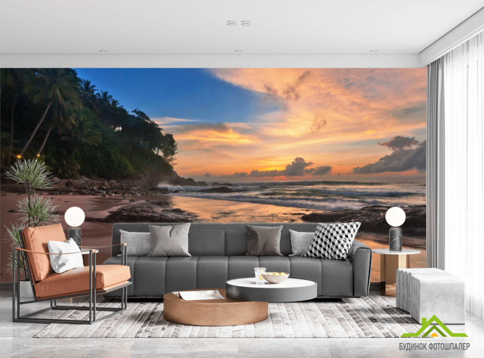 выбрать Фотошпалери захід сонця на березі моря Фотошпалери Природа на стіну
