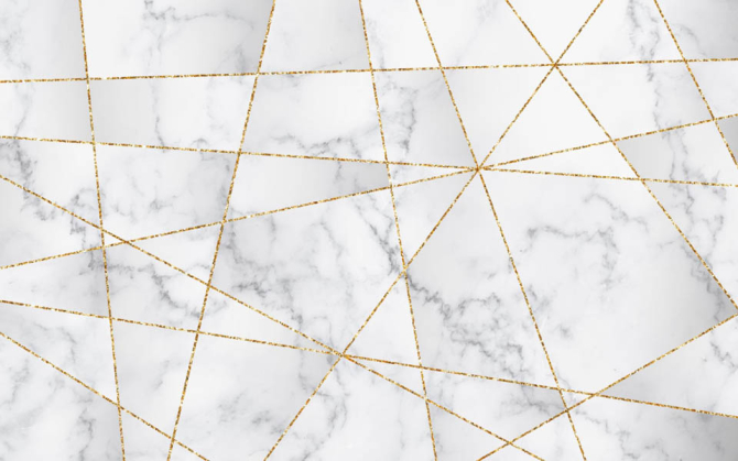 Фотообои Золотые линии на мраморе