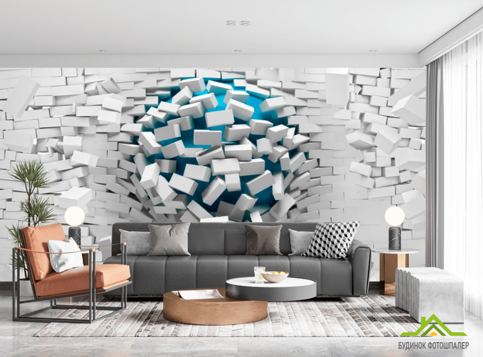 выбрать Фотообои Шар из стены Фотообои 3D объемные на стену