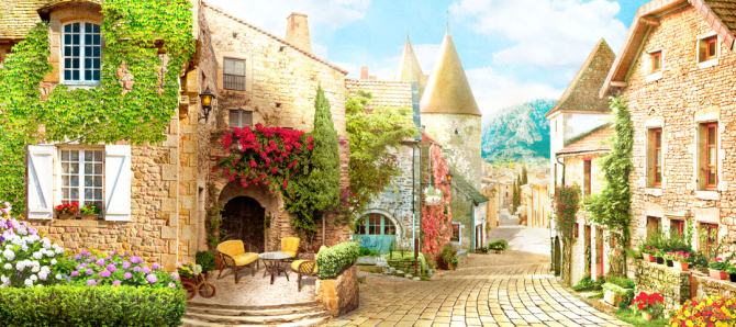 Фотошпалери Фреска старовинна вуличка