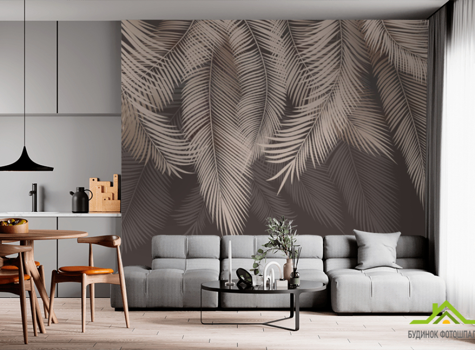 выбрать Фотообои светлые листья на стену Фотообои Дизайнерские листья на стену