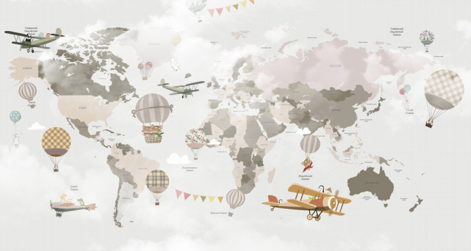 Фотообои 3д карта детская