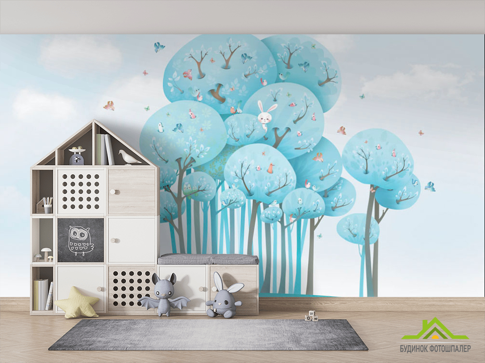 Фотошпалери Дерева з зайчиками