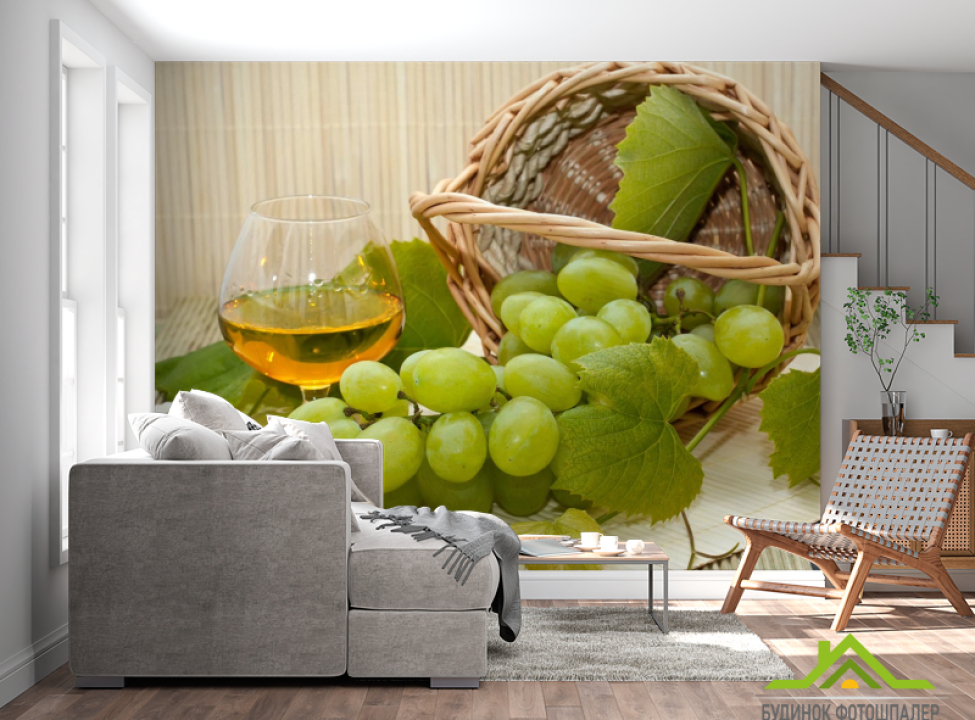 выбрать Фотообои зеленый виноград Фотообои Еда и напитки на стену
