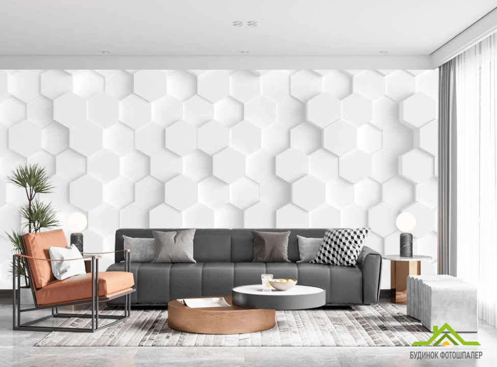 выбрать Фотошпалери білі 3Д стільники Фотошпалери різні на стіну