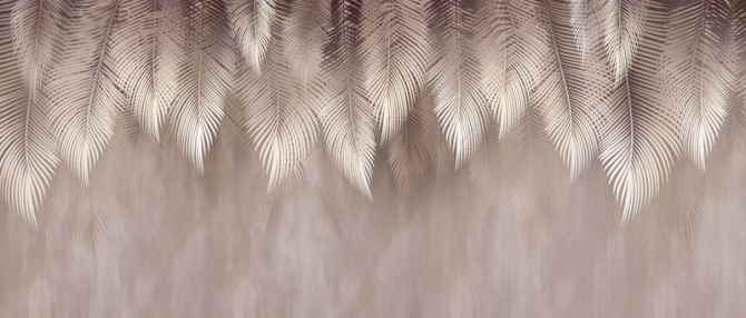 Фотошпалери листя зі стелі