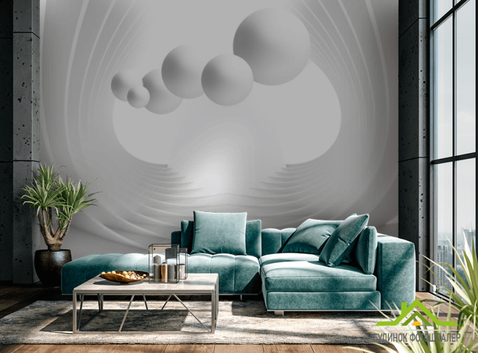 выбрать Фотообои 3d шары серые Фотообои 3Д на стену