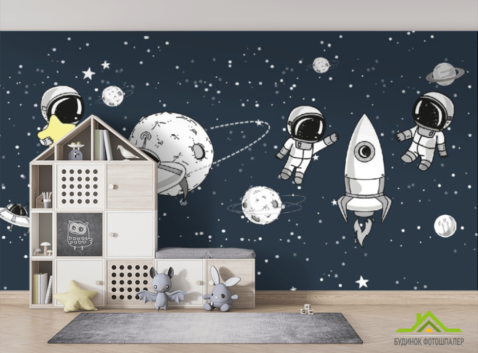 выбрать Фотошпалери дитячий космос Фотошпалери Little kids на стіну