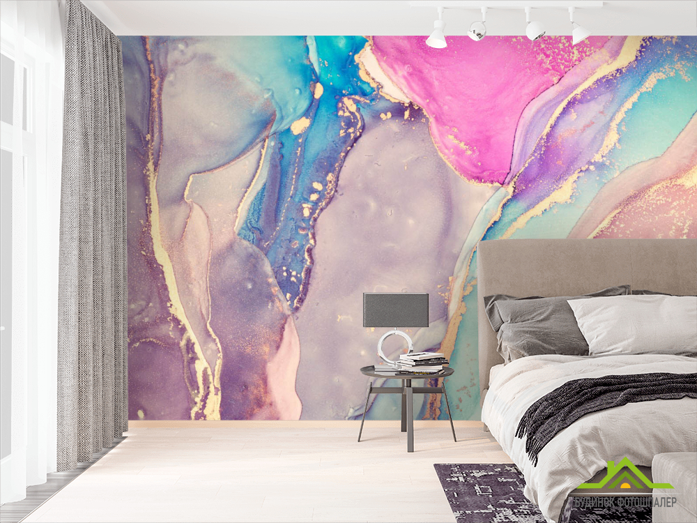 Фотошпалери Яскравий різнокольоровий флюїд