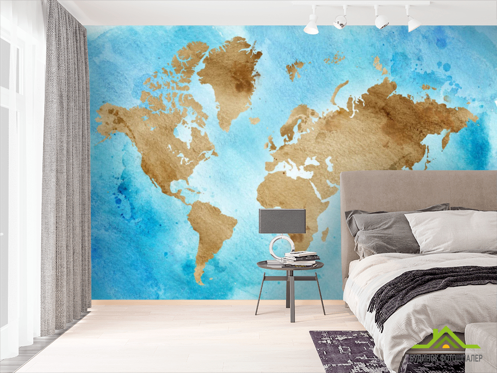 Фотообои Акварельная карта