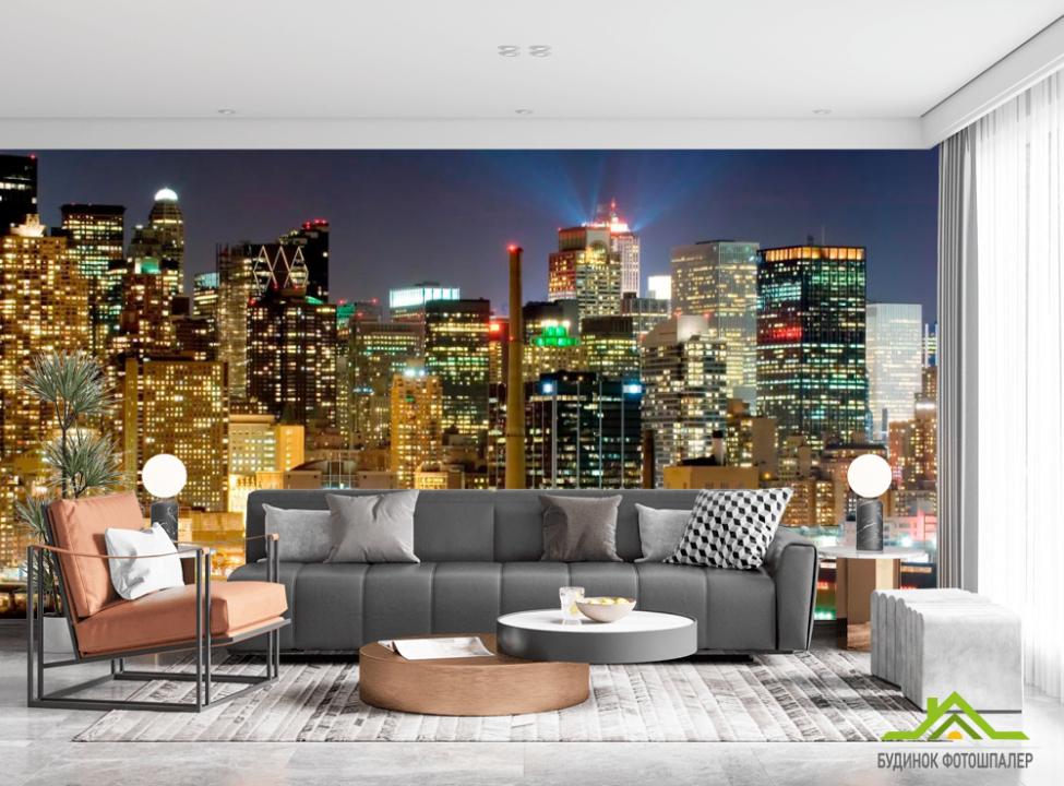 выбрать Фотообои Яркие огни города Фотообои Город на стену