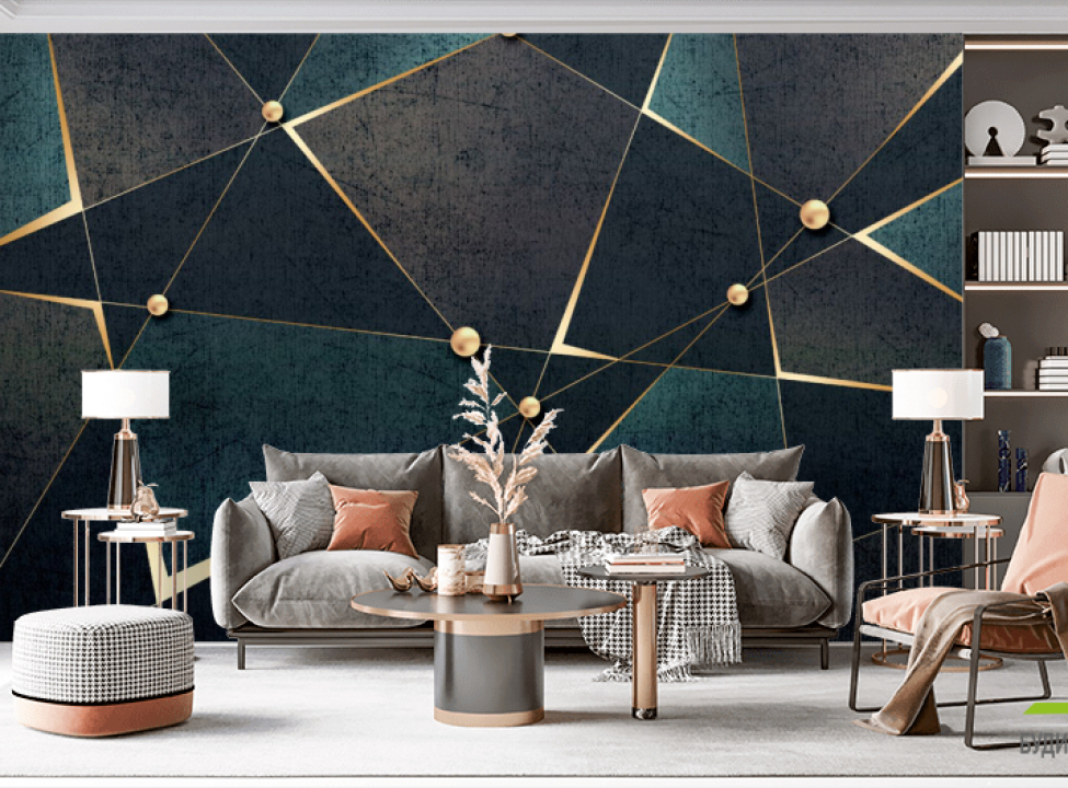 выбрать Фотообои золотые линии Фотообои с золочением на стену