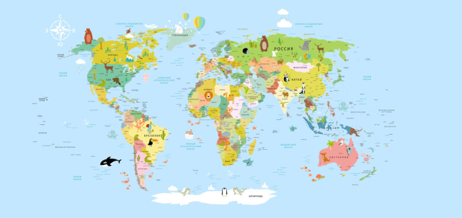 Шпалери в дитячу Карта