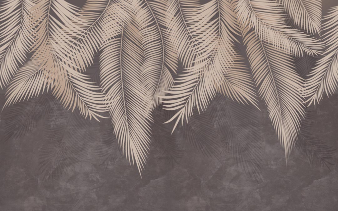 Фотообои Коричневые листья с потолка