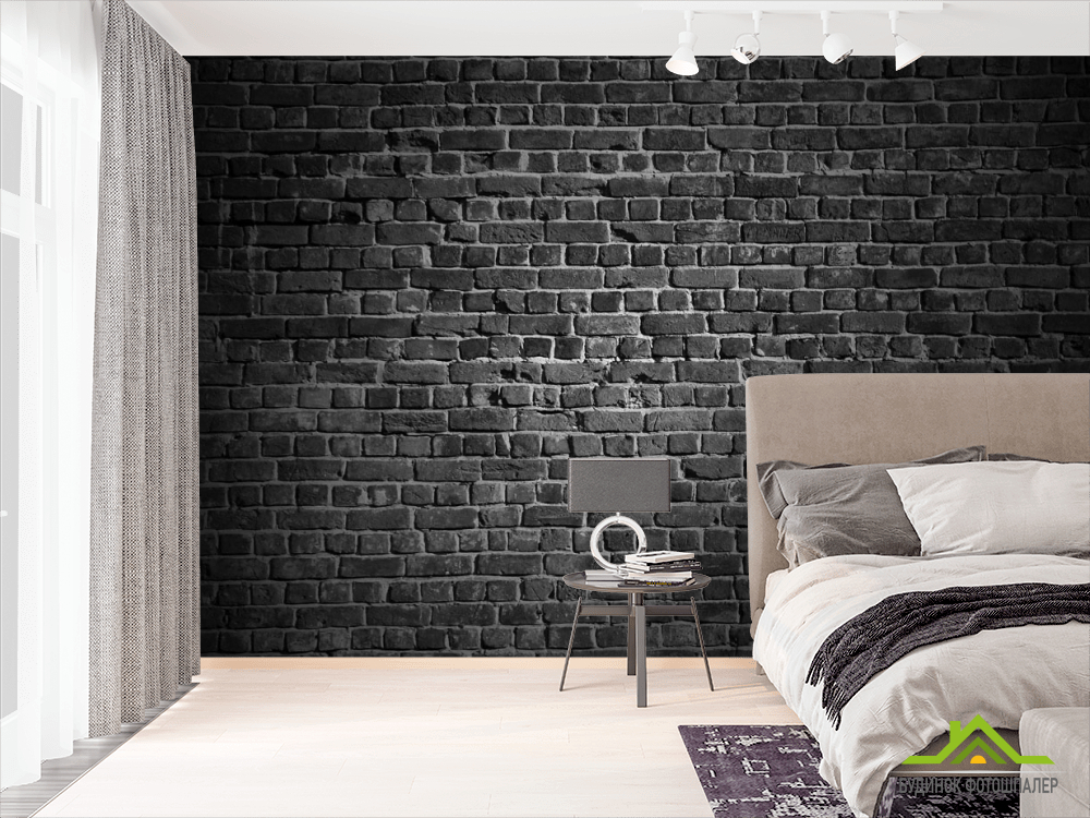 Фотошпалери Чорна стіна з цегли