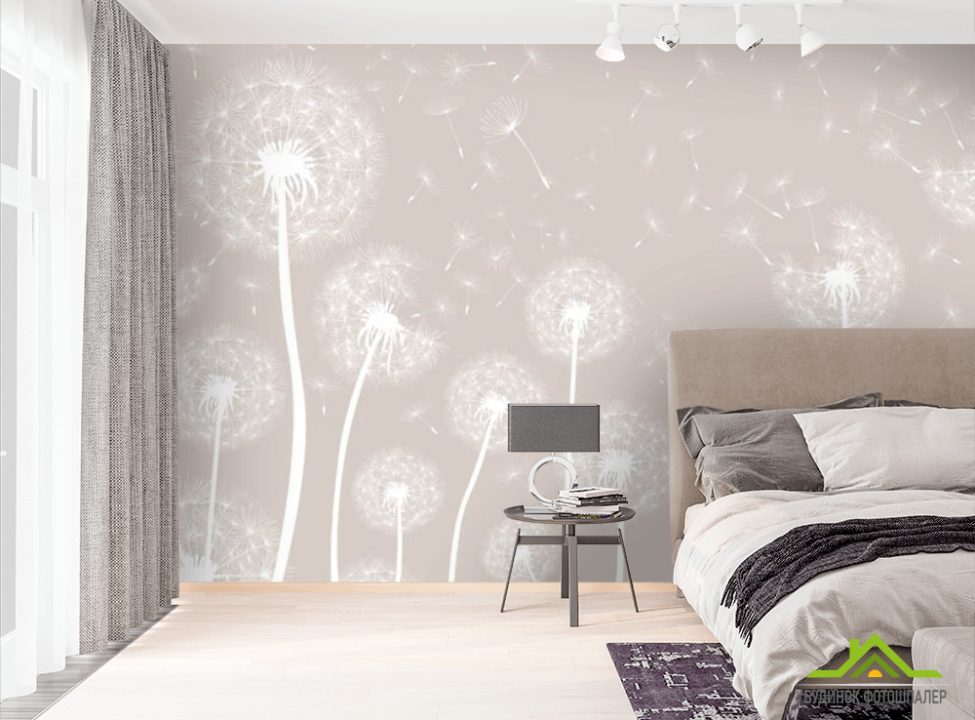 выбрать Фотошпалери кульбаби бежеві Фотошпалери Квіти на стіну